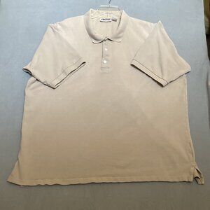 KING SIZE Mens 3X Short Sleeve Polo Shirt Beige Camel Color Cotton Golf Casual